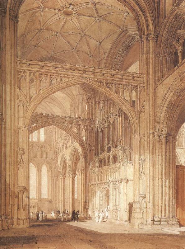 J.M.W. Turner Interior of Salisbury Cathedral,looking towards the North Transept Spain oil painting art